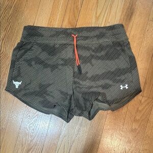 Under Armour Women's Athletic Shorts - Black and Greeb Accents